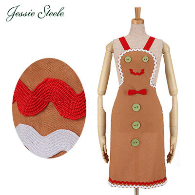 Jessie Steele ジェシースティール Gingerbread Man Apron ジンシャーブレッド マム エプロン ジンシャーブレッド 455-JS-BRN カフェトワレ ネコポス発送