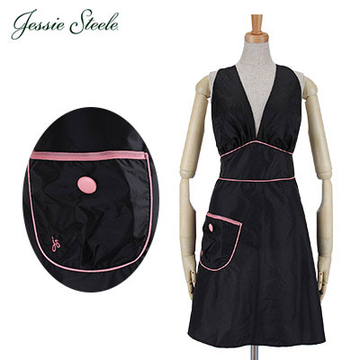 Jessie Steele ジェシースティール Stylist Salon Bombshell Apron ボンバーシェル エプロン ブラック & ピンク 452-SL-BLKP カフェトワレ