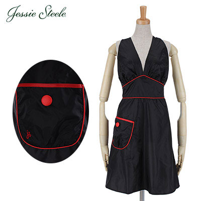Jessie Steele ジェシースティール Stylist Salon Bombshell Apron ボンバーシェル エプロン ブラック & レッド 452-SL-BLKR カフェトワレ