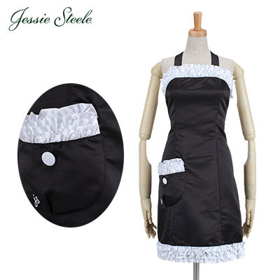 Jessie Steele ジェシースティール Antoinette Apron アントワネット エプロン Black Satin ブラック 456-JS-BLK カフェトワレ ネコポス発送