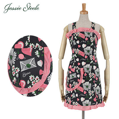 Jessie Steele ジェシースティール Antoinette Apron アントワネット エプロン Love Letters ラブレター 456-JS-241 カフェトワレ ネコポス発送