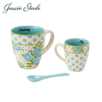 【365日出荷対応】JessieSteele ジェシースティール ユー&ミー You&Me マグカップ2個セット&スプーンAqua Spring Rose Bunch スプリングローズ 49011