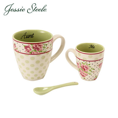 【365日出荷対応】JessieSteele ジェシースティール ユー&ミー You&Me マグカップ2個セット&スプーンCoral Spring Rose Bunch スプリングローズ 49017
