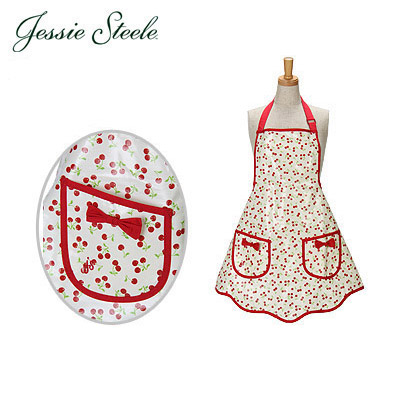 JessieSteele ジェシースティール エプロン チェリーズ 110-JS-20-EV Eva Coated Bib Ava Apron Retro Cherries カフェトワレ ネコポス発送