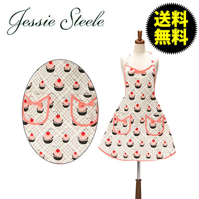 【正規品直輸入】【JessieSteele】ジェシースティール エプロン チェリーカップケーキ120-JS-36 Bib Audrey(c) Apron ■ カフェトワレ ネコポス発送