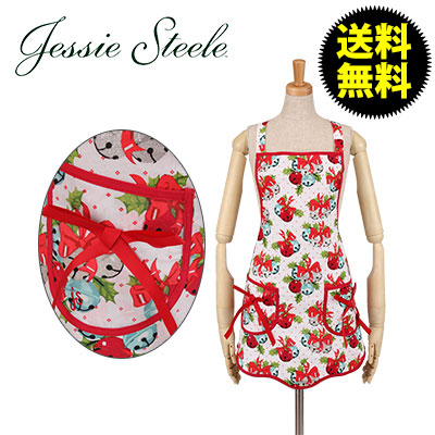 【365日出荷対応】Jessie Steele ジェシースティール Ava Apron アバ エプロン Jingle Bells ジングルベル 110-JS-172 カフェトワレ ネコポス発送