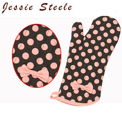 【365日出荷対応】【正規品直輸入】【JessieSteele】ジェシースティール オーブンミトン/鍋つかみ ブラウン&ピンクドット505-JS-94JOven Mitt w/Bow