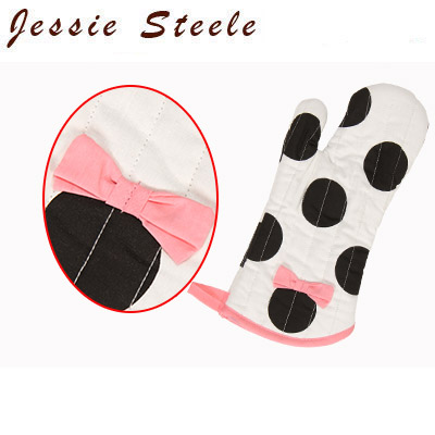 【365日出荷対応】JessieSteeleジェシースティールミトン/鍋つかみ ダンシングドット 505-JS-184 Oven Mitt w. Bow Dancing Dots