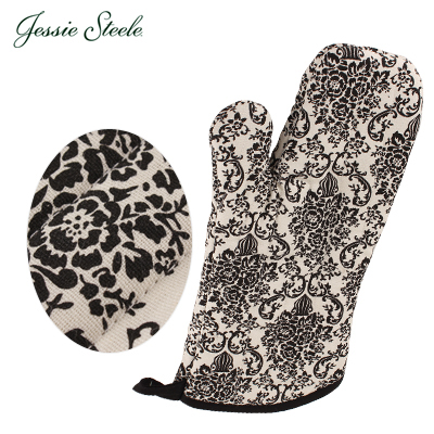 【365日出荷対応】 Jessie Steele ジェシースティール Oven Mitt w/Bow ミトン Cream and Black クリーム & ブラック 501-JS-229C