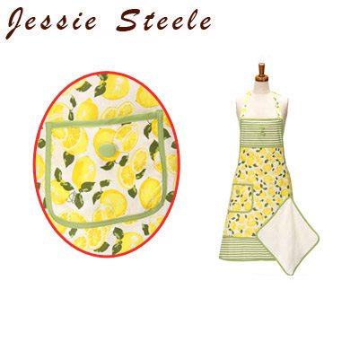 ジェシースティール タオル付きエプロン サマーレモン フレッシュ101-JS-66B Bib Gigi(c) Apron w/Terry Towel カフェトワレ ネコポス発送