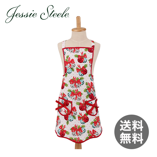 ジェシースティール Childrens Ava Apron 子供用 エプロン Jingle Bells Bib ジングルベル 210-JS-172 カフェトワレ ネコポス発送