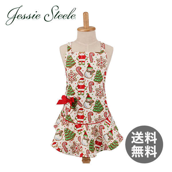 Jessie Steele ジェシースティール Childs Apron 子供用 エプロン Holiday Cookies Bib ホリデークッキー 211-JS-224 カフェトワレ ネコポス発送
