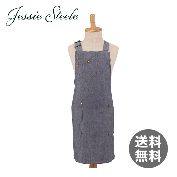 Jessie Steele ジェシースティール Childs Chef Apron チャイルド シェフ エプロン Denim デニム 201-JS-211 カフェトワレ ネコポス発送