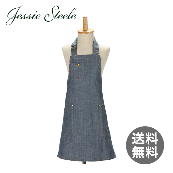 JessieSteele ジェシースティール 子供用エプロンデニム 201-JS-210 Childrens Bib Chefs Apron Denim カフェトワレ ネコポス発送