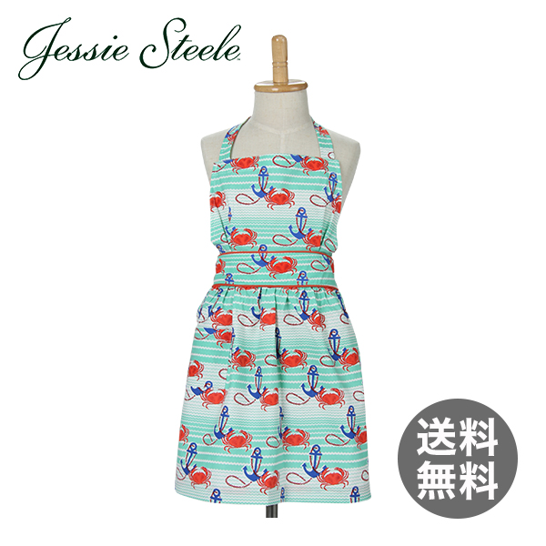 【】 ジェシースティール Viola Apron - Childrens Nautical Waves ノーティカル ウェーブ 256-JS-255 キッズ用 カフェトワレ ネコポス発送