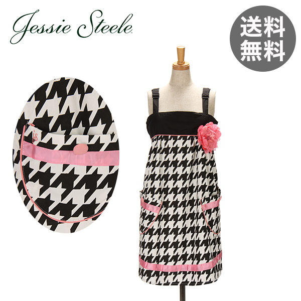 【365日出荷対応】 JessieSteele ジェシースティール エプロン ジャイアントハウンドトース 226-JS-209 Bib Apron Giant Houndstooth ネコポス発送