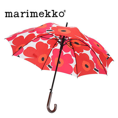 y365“úo‰×‘ΉžzMarimekko ƒ}ƒŠƒƒbƒR ’·ŽP ‚©‚³ ‰JŽP Ž©“®ƒI[ƒvƒ“ Stick umbrellas 038660 ƒzƒƒCƒg/ƒŒƒbƒh