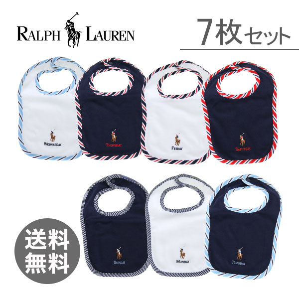 【365日出荷対応】ラルフローレン ビブ 7枚セット デイ オブ ザ ウィーク よだれかけ フレンチネイビー 320589466001 Ralph Lauren