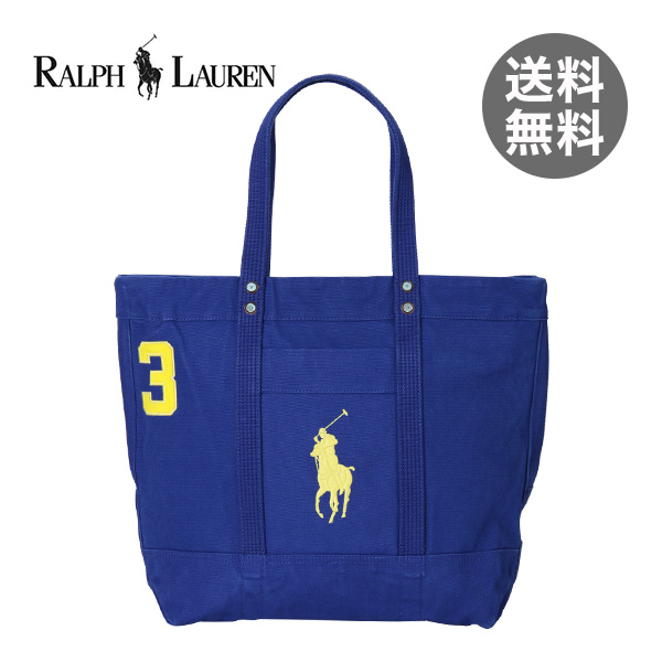 【365日出荷対応】Ralph Lauren ラルフローレン SS15 BIG PP TOTE ビッグポニーキャンバス BLUE 405532853002