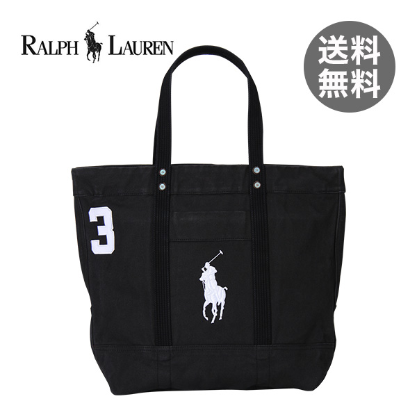 【365日出荷対応】Ralph Lauren ラルフローレン SS15 BIG PP TOTE ビッグポニーキャンバス POLO BLACK 405532853004