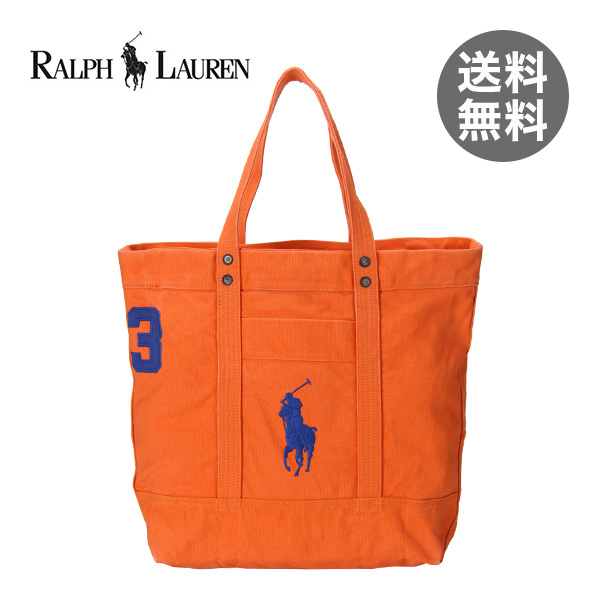 【365日出荷対応】Ralph Lauren ラルフローレン SS15 BIG PP TOTE ビッグポニーキャンバス BEDFORD ORANGE 405532853012