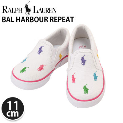 【365日出荷対応】RalphLauren ラルフローレン BAL HARBOUR REPEAT 子供 キッズ シューズ 靴 ホワイト/マルチ 91557T USサイズ5 日本サイズ11cm