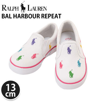【365日出荷対応】RalphLauren ラルフローレン BAL HARBOUR REPEAT 子供 キッズ シューズ 靴 ホワイト/マルチ 91557T USサイズ7 日本サイズ13cm