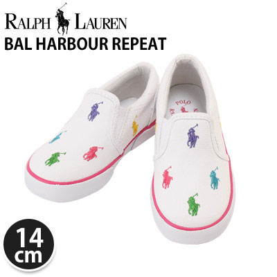【365日出荷対応】RalphLauren ラルフローレン BAL HARBOUR REPEAT 子供 キッズ シューズ 靴 ホワイト/マルチ 91557T USサイズ8 日本サイズ14cm