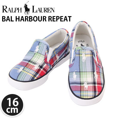 【365日出荷対応】RalphLauren ラルフローレン BAL HARBOUR REPEAT 子供 キッズ シューズ サファイアプレイド 990045T USサイズ10 日本サイズ16cm